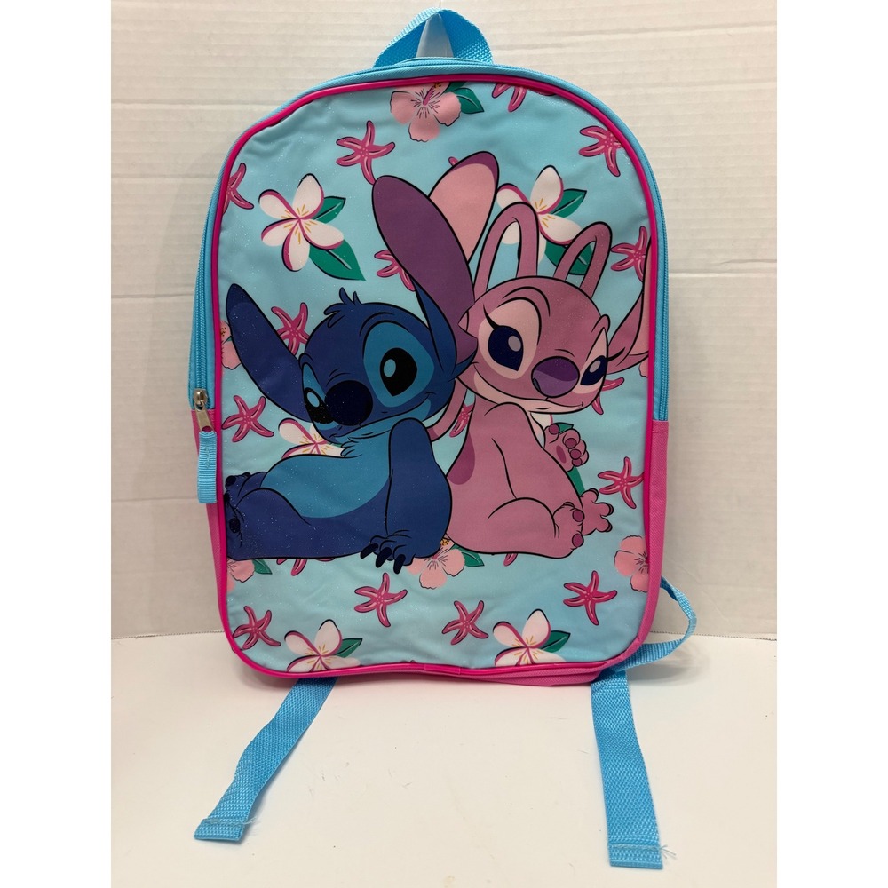 Disney Lilo & Stitch Angel Blue Pink Tropical Backpack Fast Forward‎ 384080 NEW